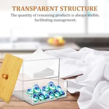 Dryer Sheet Holder Dispenser,Acrylic Dryer Sheet Container Box with Drawers and Lid for Laundry Room Organization, Storage Dryer and Fabric Sheet, Dryer Balls, Clothes Pins