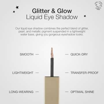 Stila Magnificent Metals Glitter And Glow Liquid Eye Shadow, Long Lasting Sparkle, Quick-Drying Eye Makeup, Lightweight Water Base, Kitten Karma - Mini Tip