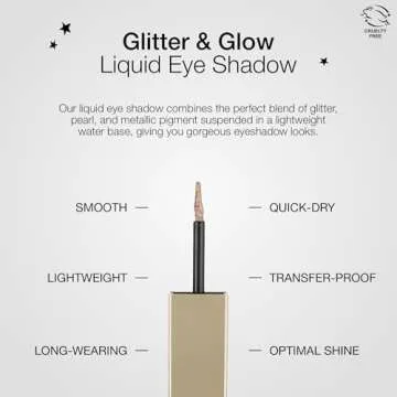 Stila Magnificent Metals Glitter And Glow Liquid Eye Shadow, Long Lasting Sparkle, Quick-Drying Eye Makeup, Lightweight Water Base, Kitten Karma - Mini Tip