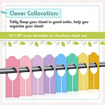 Sintuff 64 Pcs Hanging Closet Size Dividers Clothing Rack Dividers Rectangular Reusable Closet Separators for Clothing Racks Retail (Multicolor)