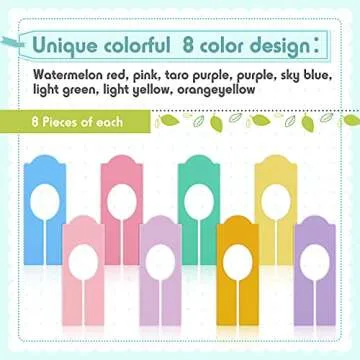 Sintuff 64 Pcs Hanging Closet Size Dividers Clothing Rack Dividers Rectangular Reusable Closet Separators for Clothing Racks Retail (Multicolor)