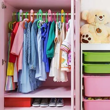 Sintuff 64 Pcs Hanging Closet Size Dividers Clothing Rack Dividers Rectangular Reusable Closet Separators for Clothing Racks Retail (Multicolor)