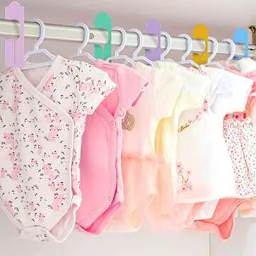 Sintuff 64 Pcs Hanging Closet Size Dividers Clothing Rack Dividers Rectangular Reusable Closet Separators for Clothing Racks Retail (Multicolor)