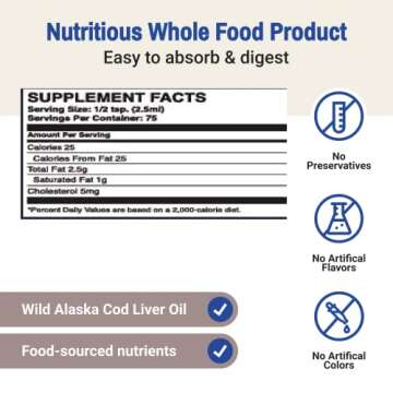 Green Pasture Fermented Cod Liver Oil Liquid, Unflavored, 6.1 Fl Oz