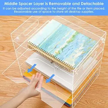 MaxGear 5-Tier Acrylic Paper Tray, Clear Desk Organizer, Stackable File Trays for Office, Acrylic Letter Tray, Paper Organizer for Desk, Office Accessories