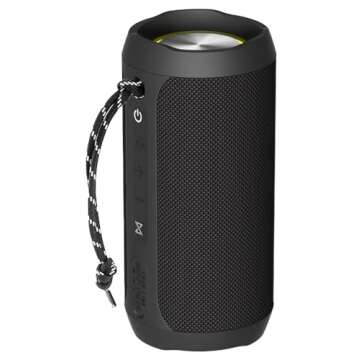 EDUPLINK Portable Bluetooth Speaker, IPX7 Waterproof, TWS Pairing, Built-in Mic, Long Playtime, Wire...