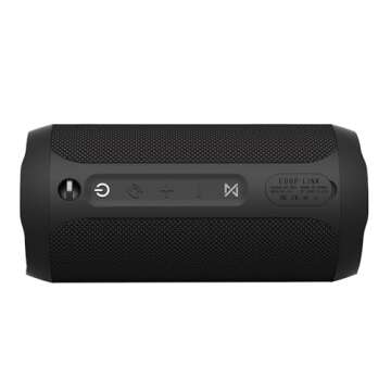 EDUPLINK Portable Bluetooth Speaker, IPX7 Waterproof, TWS Pairing, Built-in Mic, Long Playtime, Wireless Stereo for Home & Travel - Black