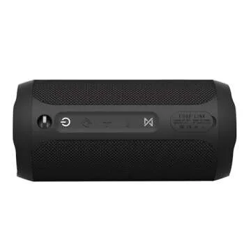 EDUPLINK Portable Bluetooth Speaker, IPX7 Waterproof, TWS Pairing, Built-in Mic, Long Playtime, Wireless Stereo for Home & Travel - Black