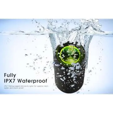 EDUPLINK Portable Bluetooth Speaker, IPX7 Waterproof, TWS Pairing, Built-in Mic, Long Playtime, Wireless Stereo for Home & Travel - Black