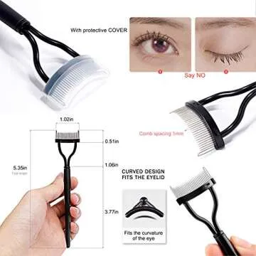 2 Pcs 17IF Eyelash Comb for Clump-Free Lashes