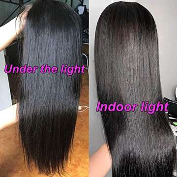 eool 12A 12 Inch 180 Density Wear and Go Glueless Wigs Human Hair Straight Chocolate Brown Lace Front Wig Pre Plucked Pre Cut 5x6 HD Lace Closure Wigs for Women