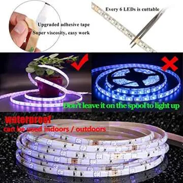 HOMELYLIFE 32.8ft RGB LED Strip Lights Color Changing Kit