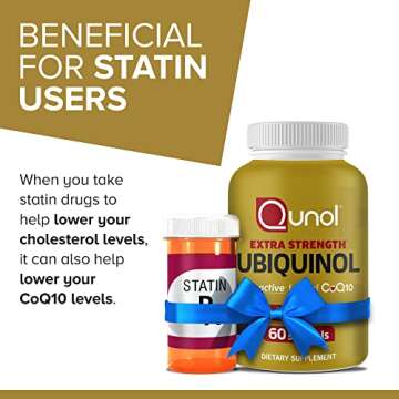 Qunol Ubiquinol CoQ10 200mg Softgels, Ubiquinol 200mg - Active Form of Coenzyme Q10, Antioxidant for Heart Health - 60 Count (Pack of 2)