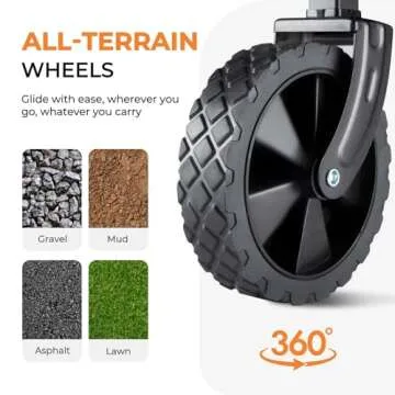 Collapsible Wagon 220 lbs, Heavy Duty Wagons Carts Foldable, Portable Wagon for Groceries, Beach Cart with All-Terrain Wheels & Drink Holders, Wagon Cart for Shopping, Sports, Outdoor Camping, Black