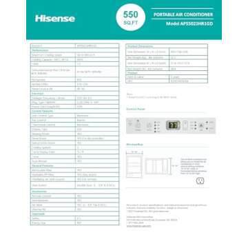 Hisense Smart 8000 BTU Portable Dual Hose AC & Heat Pump