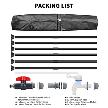 FAMIROSA 53 Gallon Collapsible Rain Barrel Eco Water Collection