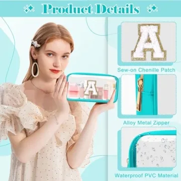 Personalized Chenille Letter Makeup Bag for Women & Girls