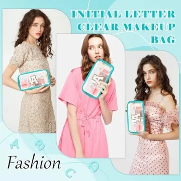 Personalized Chenille Letter Makeup Bag for Women & Girls