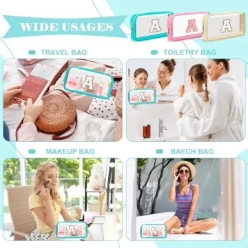 Personalized Chenille Letter Makeup Bag for Women & Girls