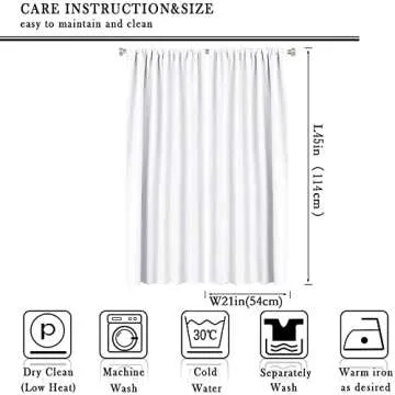 Yearn Jear New York Curtains Black White Modern Night City Window Drapes for Bedroom Living Room Cafe 2 Panels W42 x L45 Inch