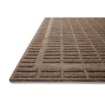 Loloi Chris Loves Julia Bradley Collection, Cocoa & Cocoa, 8'-6" x 11'-6" Area Rug – Classic Striped Area Rugs for Living Room, Bedroom, Entryway & Hallway, High Traffic Area Home Decor Rug
