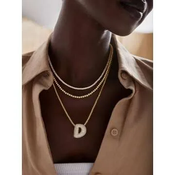 AGGRAD Gold Personalized Initial Necklace for Women