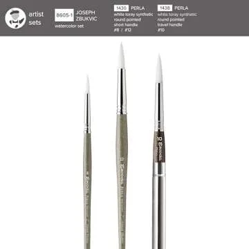 Escoda Watercolor Brush Set by Joseph Zbukvic, Size 8, 10, 12