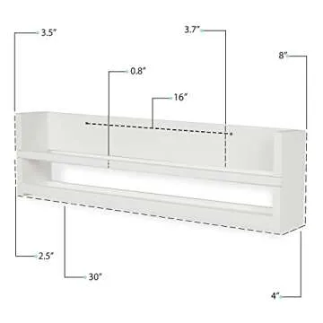 brightmaison Polynez 30" Floating Shelves for Wall & Nursery Book Shelves, Kids Bookshelf for Wall, Multiuse Wall Shelf Set of 2 Wood Floating Shelf White