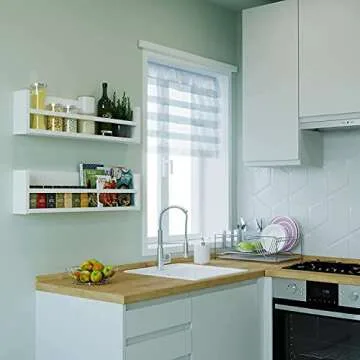 brightmaison Polynez 30" Floating Shelves for Wall & Nursery Book Shelves, Kids Bookshelf for Wall, Multiuse Wall Shelf Set of 2 Wood Floating Shelf White