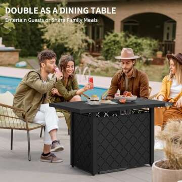 YITAHOME Gas Fire Pit Table - 50,000 BTU For Outdoor Fun