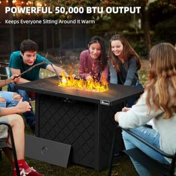 YITAHOME Gas Fire Pit Table - 50,000 BTU For Outdoor Fun