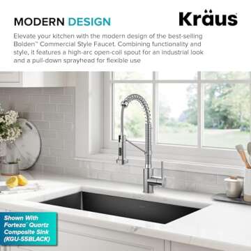 Shop KRAUS Bolden Commercial Kitchen Faucet in Stainless Steel