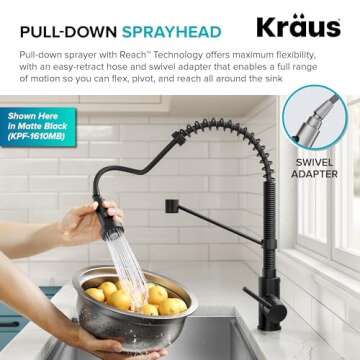 Shop KRAUS Bolden Commercial Kitchen Faucet in Stainless Steel