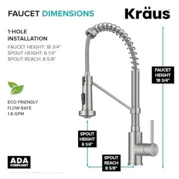 Shop KRAUS Bolden Commercial Kitchen Faucet in Stainless Steel