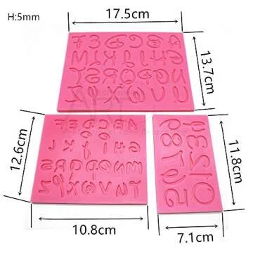 AK ART KITCHENWARE 3PCS Number and Alphabet Silicone Fondant Mold for Decorating Cake Cupcake Cookie Moulds Pastry DIY Bakery Tools SM-831 Pink