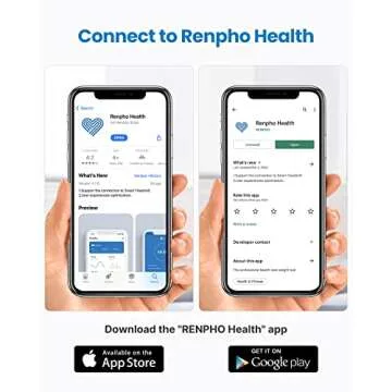 RENPHO Bathroom Scale for Body Weight, Digital BMI Weighing Scale, Smart App sync via Bluetooth, Smart Bluetooth Digital Measuring Tape with Lock Hook, Retractable Function