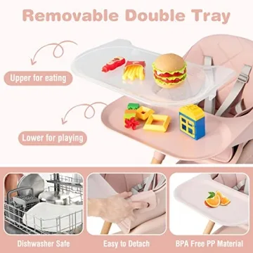 BABY JOY 6 in 1 Convertible High Chair for Babies & Toddlers