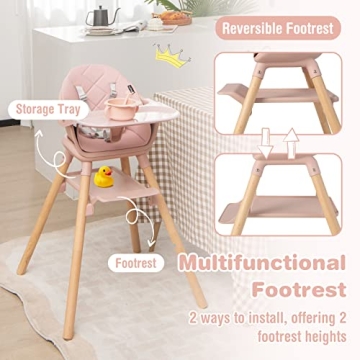 BABY JOY 6 in 1 Convertible High Chair for Babies & Toddlers