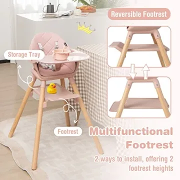 BABY JOY 6 in 1 Convertible High Chair for Babies & Toddlers