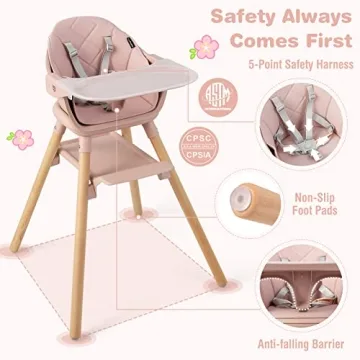 BABY JOY 6 in 1 Convertible High Chair for Babies & Toddlers
