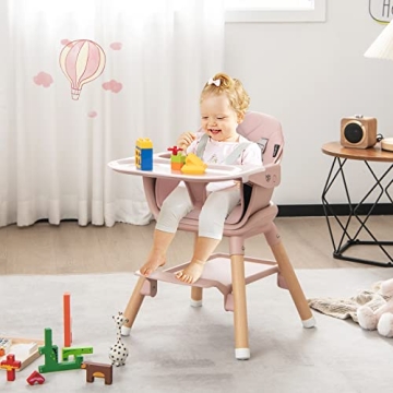 BABY JOY 6 in 1 Convertible High Chair for Babies & Toddlers