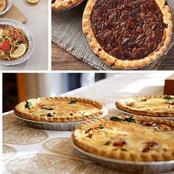 Waytiffer 9" Pie Pans (10pack) - Disposable Aluminum Foil Pie Tins,Heavy-duty, Baking Tin Plates, Standard Size