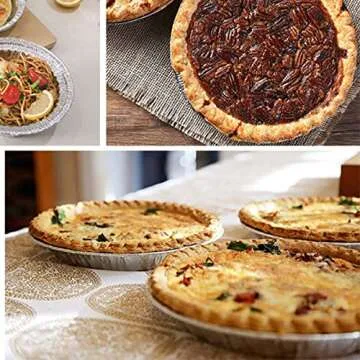 Waytiffer 9" Pie Pans (10pack) - Disposable Aluminum Foil Pie Tins,Heavy-duty, Baking Tin Plates, Standard Size