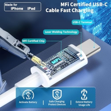 20W USB-C Fast Charger for iPad Pro with 10FT Cable