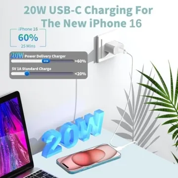 20W USB-C Fast Charger for iPad Pro with 10FT Cable