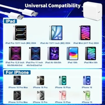 20W USB-C Fast Charger for iPad Pro with 10FT Cable