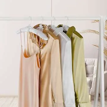 TOPIA HANGER Padded Hangers for Women Clothing,17-inch Satin Hangers 10 Pack Thick Foam Padded No Shoulder Bump for Sweaters, Coat, Blouses, Dresses-White, CT18W-10