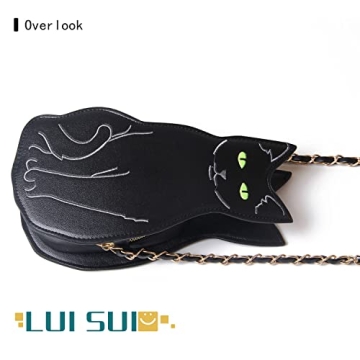 Chic LUI SUI Black Cat Purse - Fun and Stylish Bag