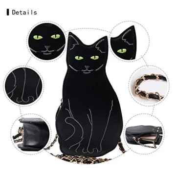 Chic LUI SUI Black Cat Purse - Fun and Stylish Bag
