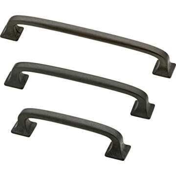 Franklin Brass Lombard 3" Soft Iron Cabinet Handles 10-Pack